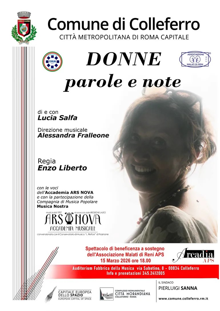 Locandina dello spettacolo Donne, parole e note